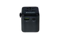 VERBATIM 49544 - UTA-02 UNIVERSAL TRAVEL ADAPTER PD20W / QC / 1xUSB / 1xType-C