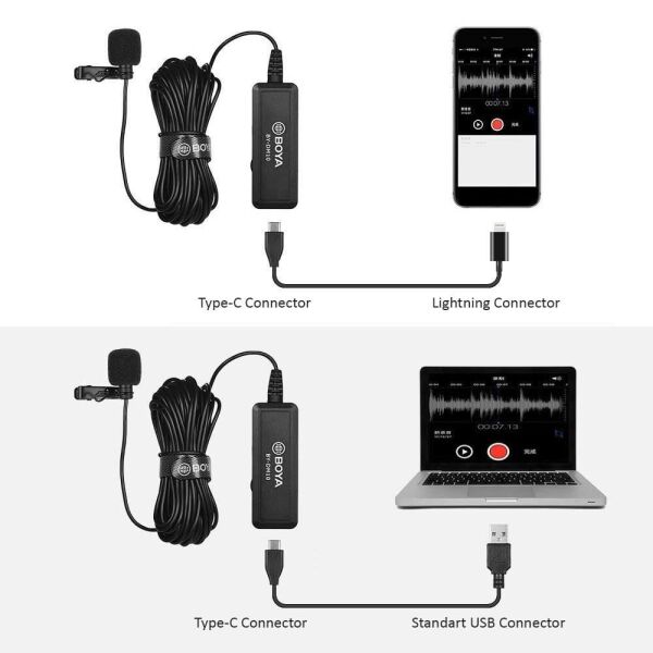 Boya BY-DM10 PC Iphone Telefon Yaka Mikrofonu