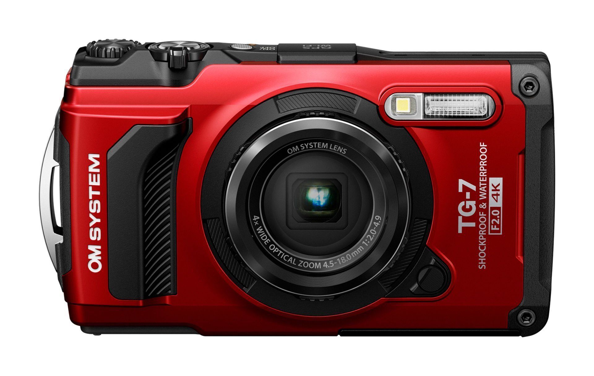 OM System TG-7 Zor Koşullara Dayanıklı Kompakt Fotoğraf Makinesi 4x Zoom F2.0 Kırmızı