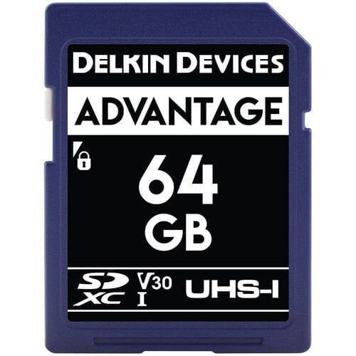 Delkin 64GB SD UHS-I V30 Advantage Hafıza Kartı (Okuma:100 -Yazma:80)