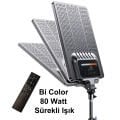 Gdx P300T BiColor Profesyonel Üçlü Youtube Yemek Videosu Makyaj Kuaför Işığı 80 Watt LED Video Panel Sürekli Işık