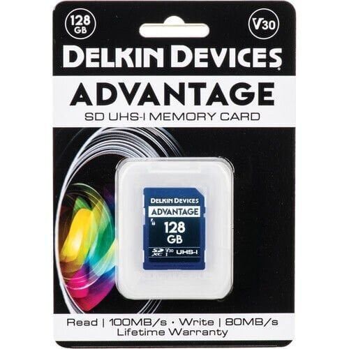 Delkin 128GB SD Uhs-I V30 Advantage Hafıza Kartı