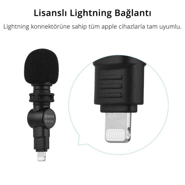 Boya BY-M100D Kompakt Lightning Telefon Mikrofonu