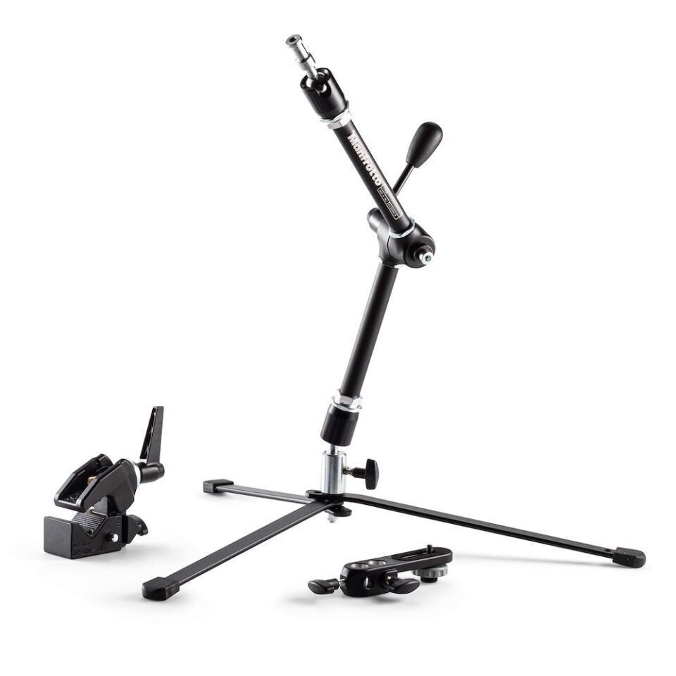 Manfrotto 143 Magic Arm Kit - Kol,Klemp,Kamera Adaptörü ve Kısa Ayak ile Kit - Tek Hareket İle Kilitleme