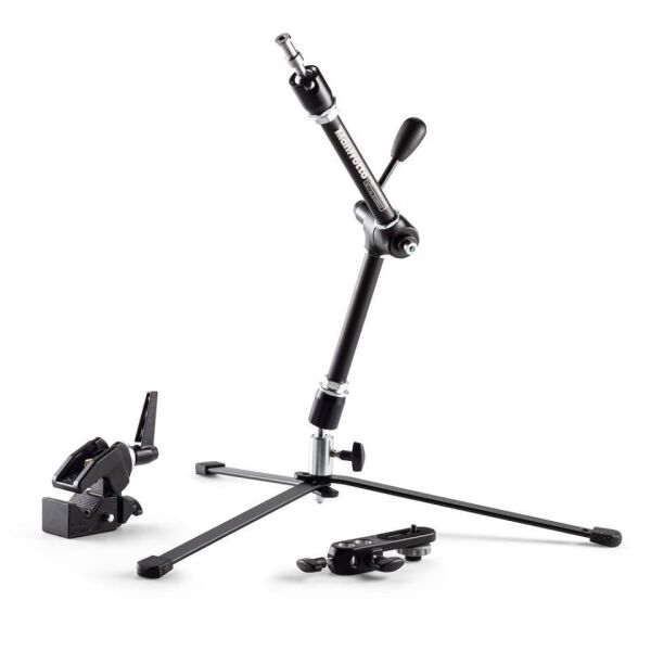 Manfrotto 143 Magic Arm Kit - Kol,Klemp,Kamera Adaptörü ve Kısa Ayak ile Kit - Tek Hareket İle Kilitleme