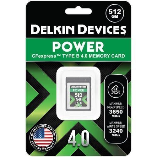 Delkin 512GB CF Express Type B 4.0 Power Hafıza Kartı (Okuma:1780 - Yazma:1700)