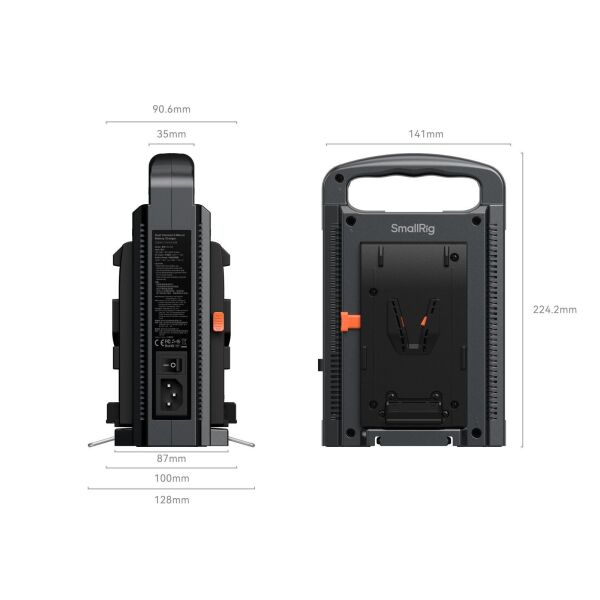 SmallRig 4450 Çift Kanallı V Montajlı Pil Şarj Cihazı