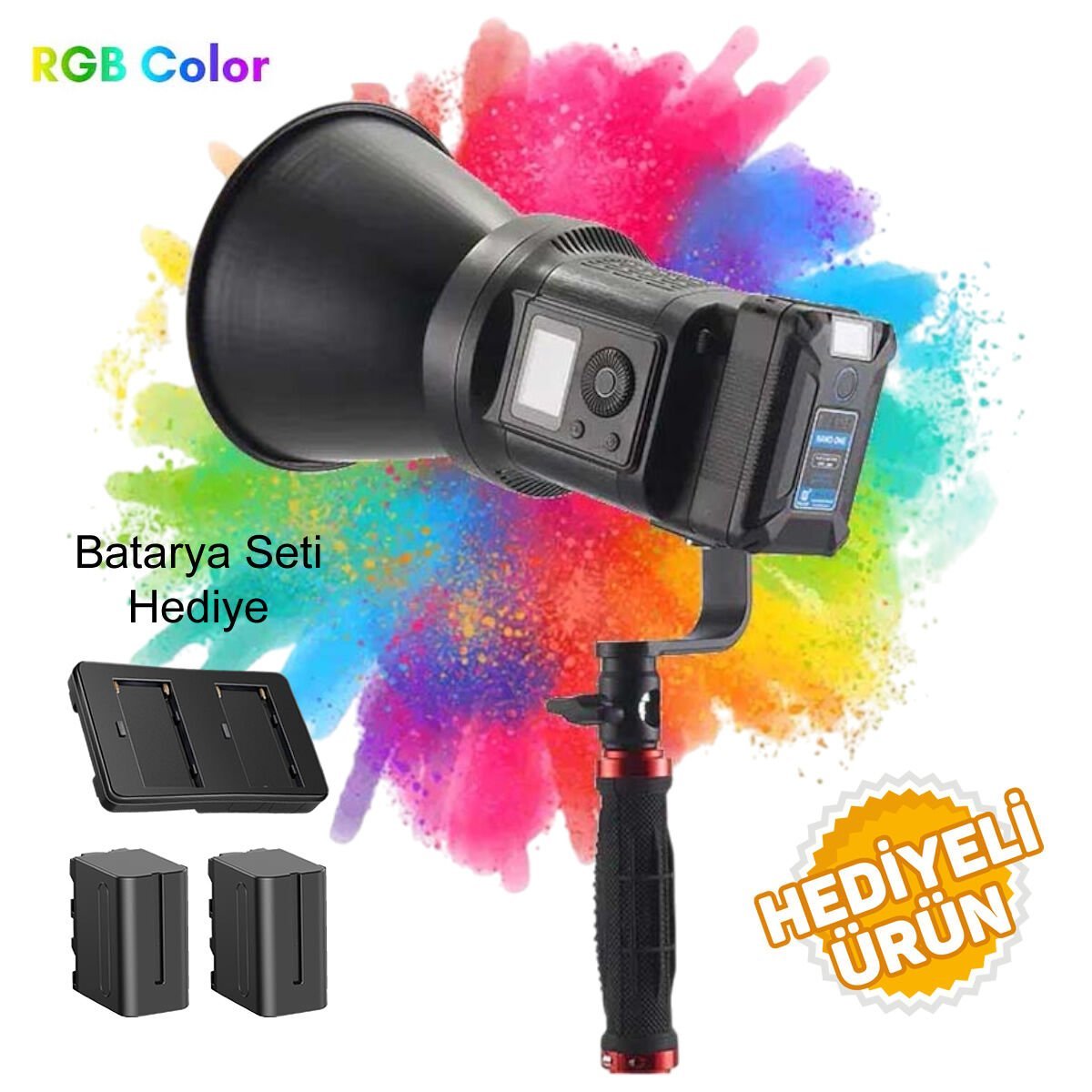 GDX HDB-135R RGB Led Video Işığı - Batarya Seti Hediyeli