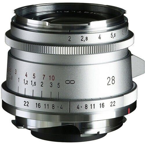 Voigtlander Ultron Vintage 28mm f/2.0 Aspherical Type II Leica M Mount Lens (Gümüş)