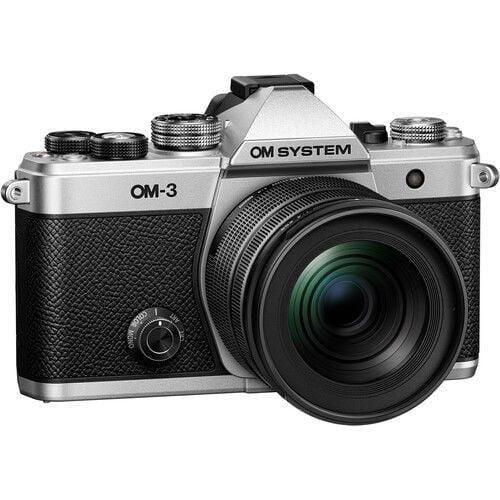 Om System OM-3 Gövde Gümüş  + M.Zuiko 12-45mm F4 Pro Objektif Kiti
