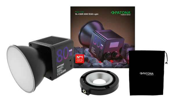 Patona 4245 SL-80R 80W RGB LED Hızlı Kurulum 60cm Octagon Softbox Video ve Fotoğraf ışığı Çiftli Kit