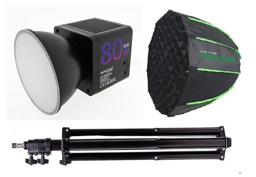Patona 4245 SL-80R 80W RGB LED Hızlı Kurulum 60cm Octagon Softbox Video ve Fotoğraf ışığı Tekli Kit
