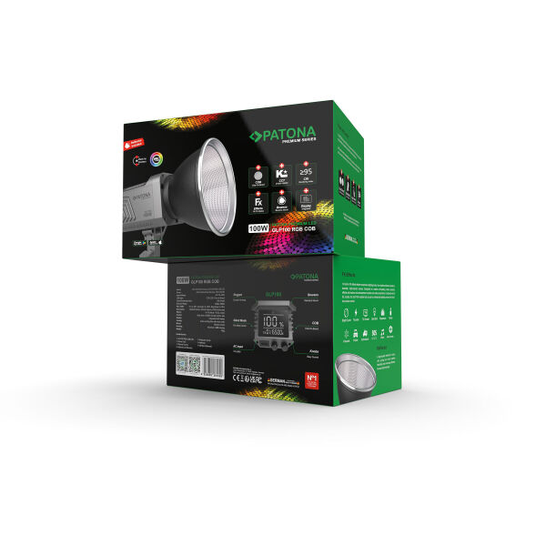 Patona 4167 Premium GLP100 100W RGB Hızlı Kurulum 60cm Octagon Softbox Cob Led-Stüdyo Işığı Çiftli Kit