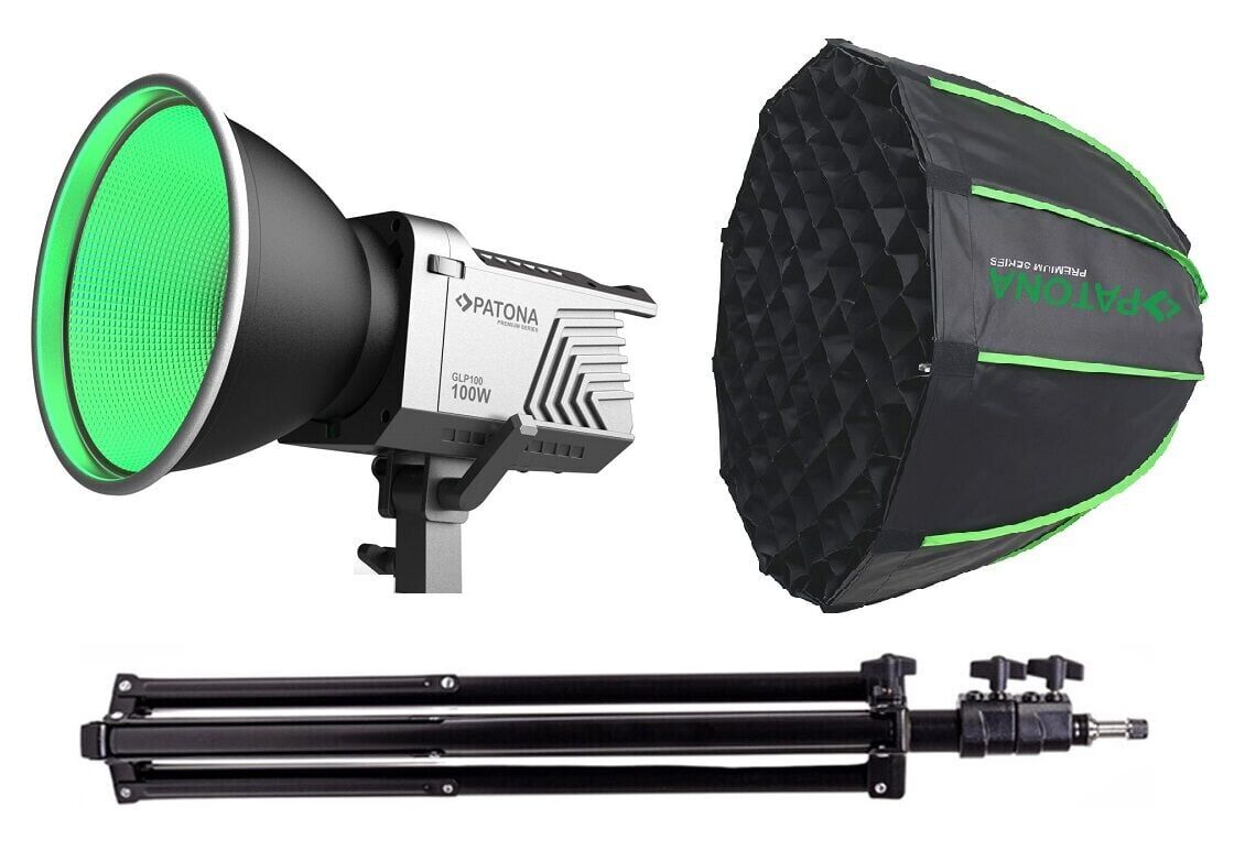 Patona 4167 Premium GLP100 100W RGB Hızlı Kurulum 60cm Octagon Softbox Cob Led-Stüdyo Işığı Tekli Kit