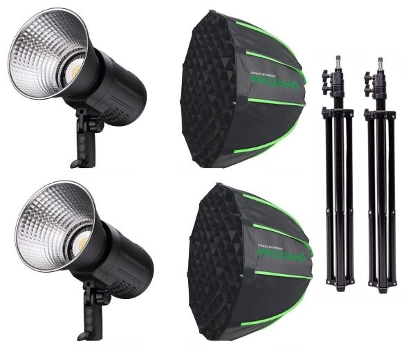 PATONA 4275 LED 80W RGB Hızlı Kurulum  60cm Octagon Softbox Fotoğraf ve Video Işığı Çiftli Kit
