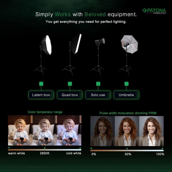 PATONA 4282 COB-300 Watt Bi Color Tek'li Kit LED Video Işığı