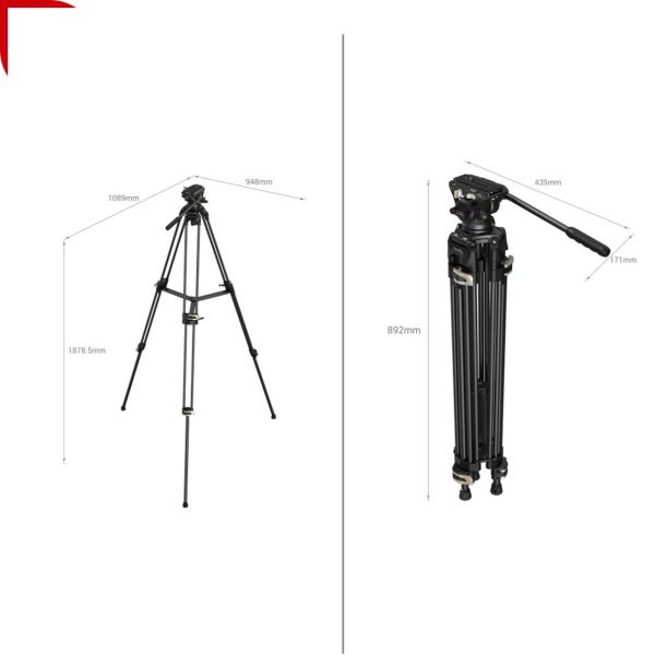 SmallRig 3751B AD-01 Profesyonel Video Tripod