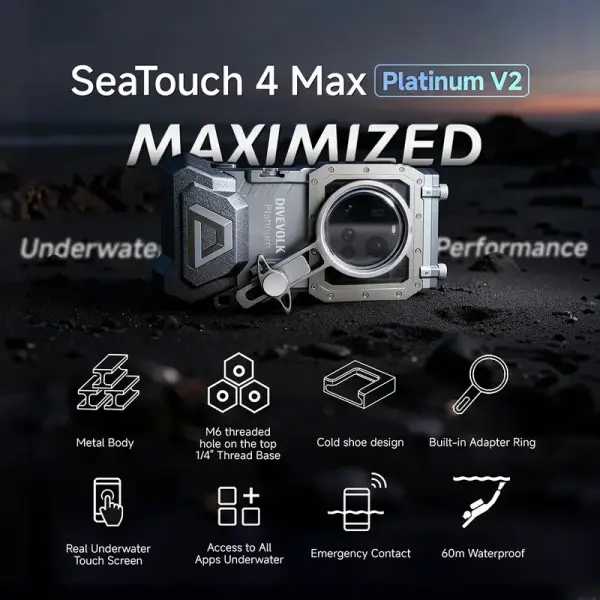 DIVEVOLK SeaTouch 4 Max PLATİNİUM Kabin (Akıllı Telefonlar İçin)