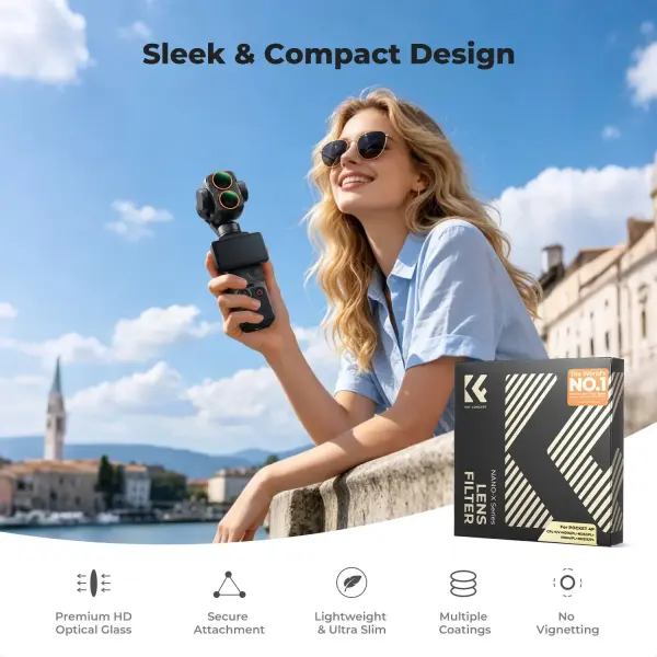 K&F Concept DJI Osmo Pocket 4P İçin 6 Parça Filtre Seti (UV + CPL + ND16/PL + ND32/PL + ND64/PL + ND256/PL)