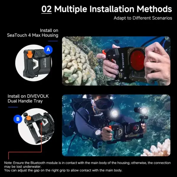DIVEVOLK Seatouch 4 Max Serisi Gövde için Su Altı Harici Deklanşör