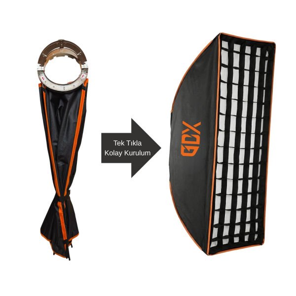 GDX One Tick 60x90 cm Softbox Bowens Mount Hızlı Kurulum Kolay Açılır Softbox