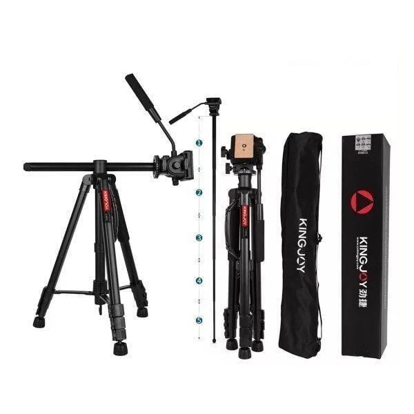 Kingjoy VT-890H6 Video Tripod Yatay Olan Orta Boru Özelliği
