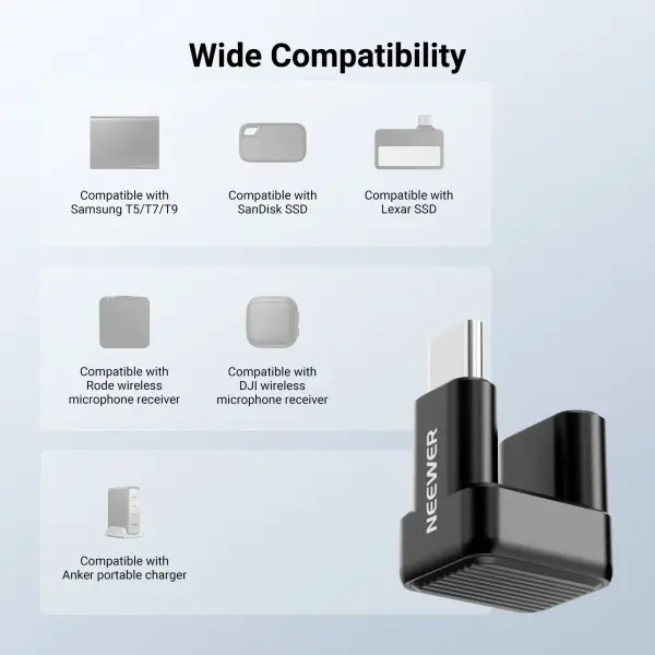 Neewer PS017 180° U-Tipi USB-C Adaptör (40Gbps & 240W & 8K)