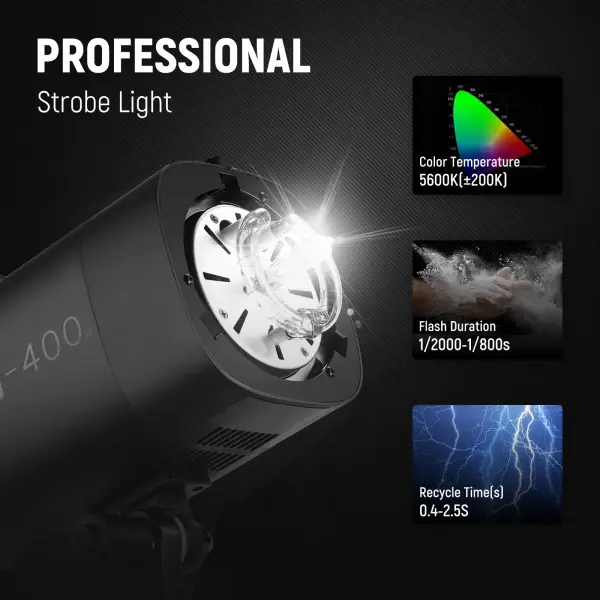 Neewer S101-400W 2'li Stüdyo Flaş Seti