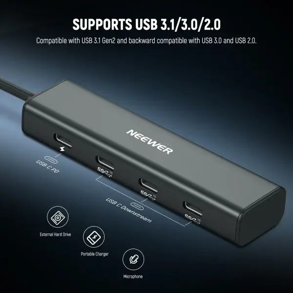 NEEWER PS020E USB-C Hub 4-in-1 10Gbps