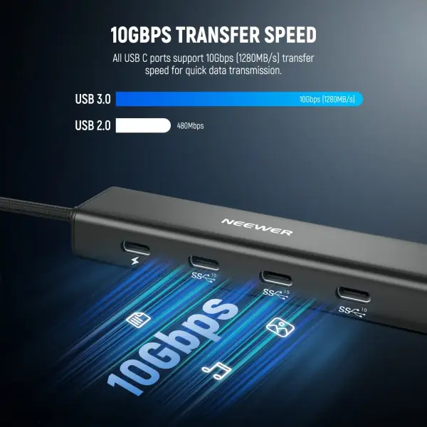 NEEWER PS020E USB-C Hub 4-in-1 10Gbps