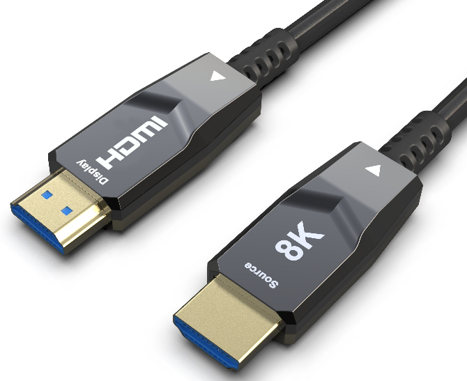 Woxcon 8K @ 60Hz 4:4:4 HDMI2.1 Hybrid AOC Kablo 20 Metre Plug Type: HDMI AM TO HDMI AM 48 Gbps