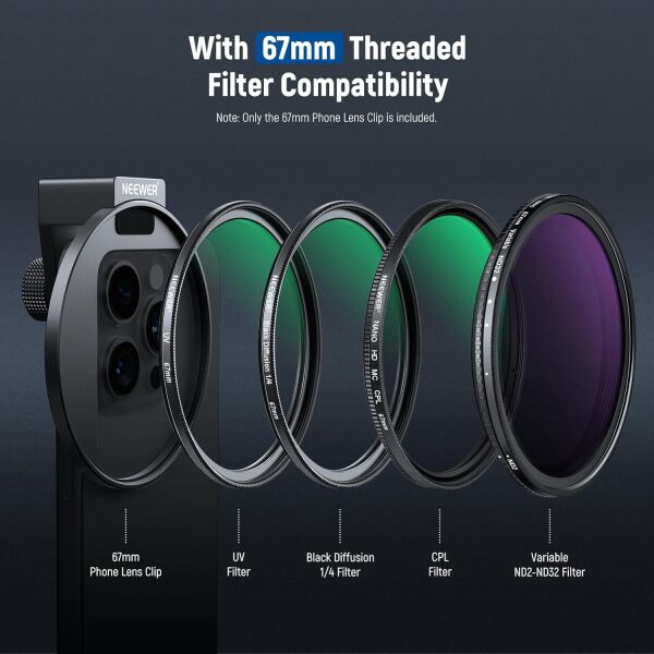 NEEWER LA006 67mm Telefon Filtre Yuvası Klipsi