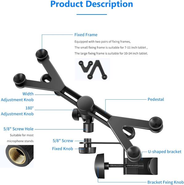 NEEWER NW-105-1 Ayarlanabilir Tablet Tutucu (7-14 İnç)