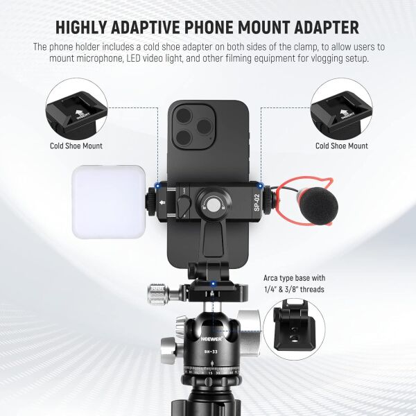 NEEWER SP-02 Akıllı Telefon Tutucu Tripod Montaj Adaptörü