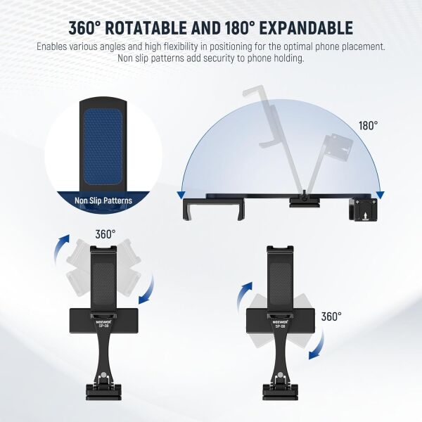 NEEWER SP-08 Metal Telefon Tripod Montaj Adaptörü (Çift Telefon Tutuculu)