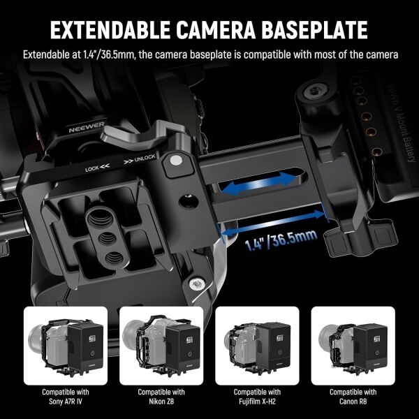 NEEWER PS015 Pro Katlanabilir V-Mount Batarya Plakası