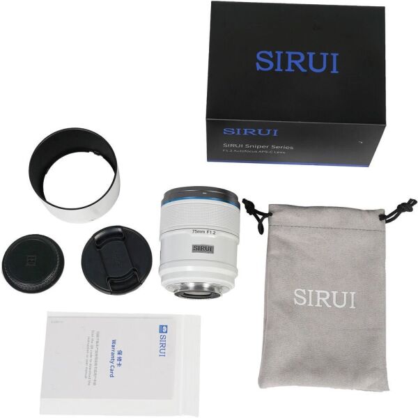 Sirui Sniper 75mm F1.2 APS-C/S35 Auto-Focus Lens (X Mount, Beyaz)