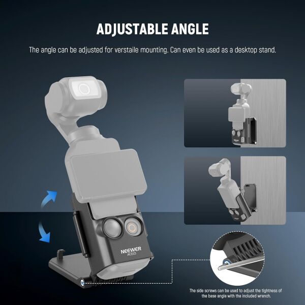 NEEWER BASICS AC015 Manyetik Kamera Montajı (DJI Osmo Pocket 3 Uyumlu, 180° Dönebilir)