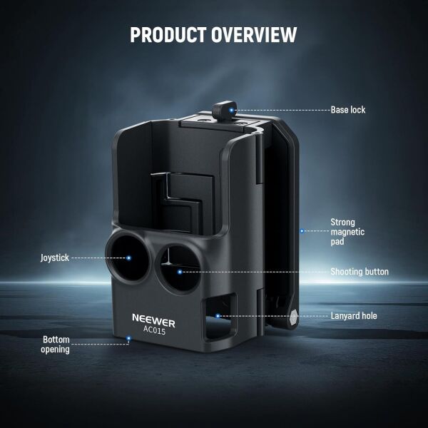 NEEWER BASICS AC015 Manyetik Kamera Montajı (DJI Osmo Pocket 3 Uyumlu, 180° Dönebilir)