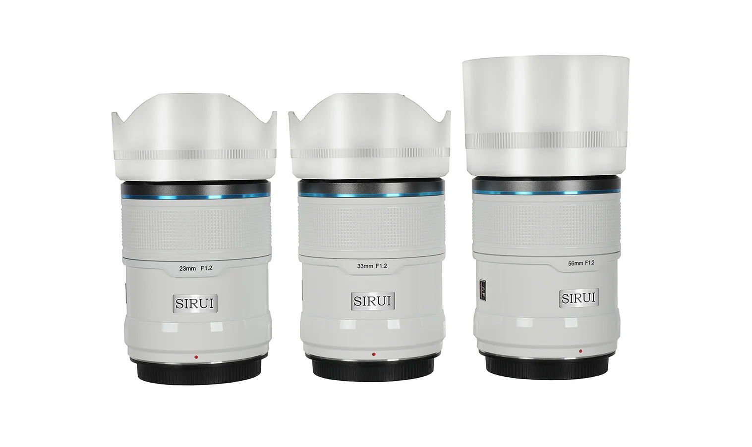 Sniper 23mm, 33mm & 56mm F1.2 APSC Auto-Focus Lens Kit (E Mount, White, Carbon Fiber)