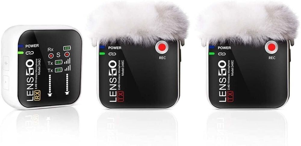 Lensgo 348C Beyaz 1V2 Kablosuz İkili Mikrofon Seti