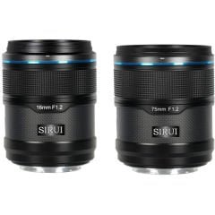Sniper 16mm, 75mm F1.2 APSC Auto-Focus Lens Kit (E Mount, Black, Carbon Fiber)