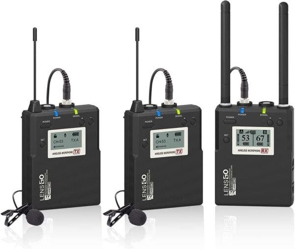Lensgo LWM-338C Kablosuz İkili Yaka Mikrofonu Seti