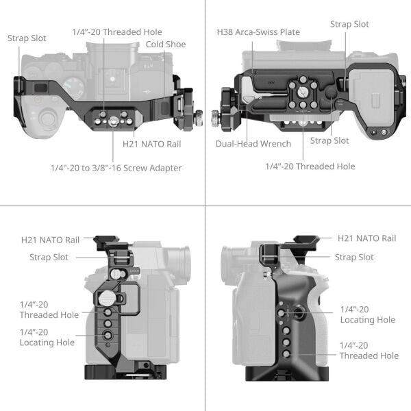 SmallRig 6028 Gelişmiş ''HawkLock'' Kafes Kiti Sony Alpha 7 V / 7R V / 7 IV için