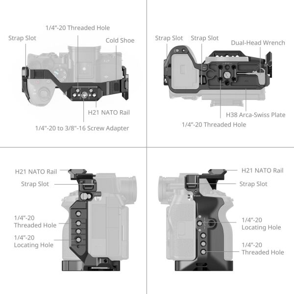 SmallRig 6024 HawkLock Hızlı Çıkarma Kafesi Sony Alpha 7 V / 7R V / 7 IV için