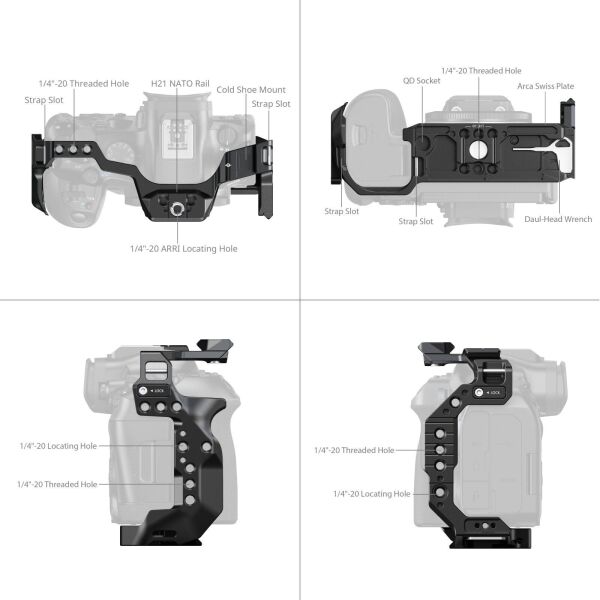 SmallRig 5954 ''HawkLock'' Hızlı Çıkarma Canon EOS R6III Mark III / R6II Mark II için Kafes