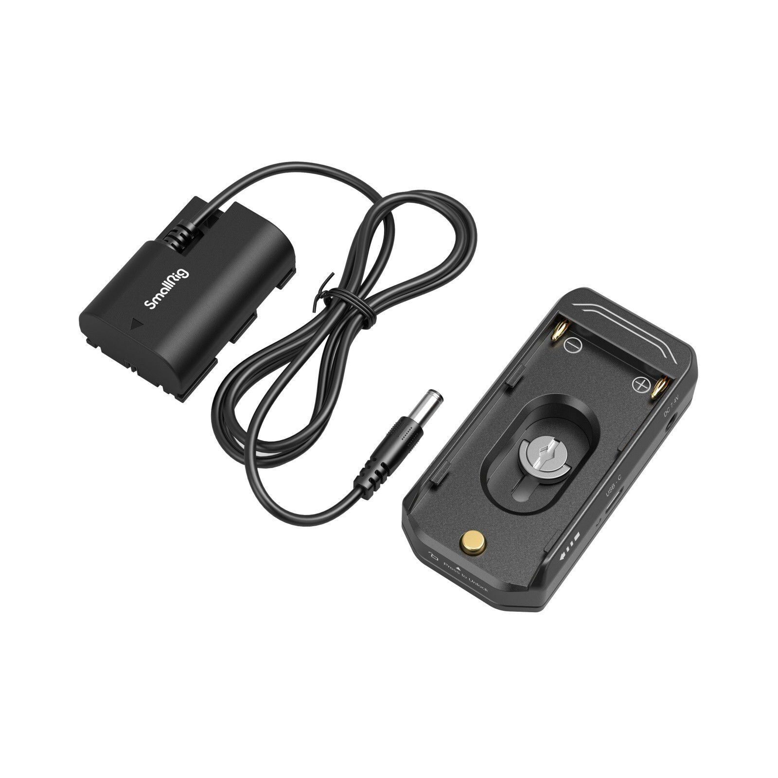 SmallRig 4340 NP-F Pil  Montaj Plakası Kiti LP-E6NH Sahte Pil Güç Kablosu  İle