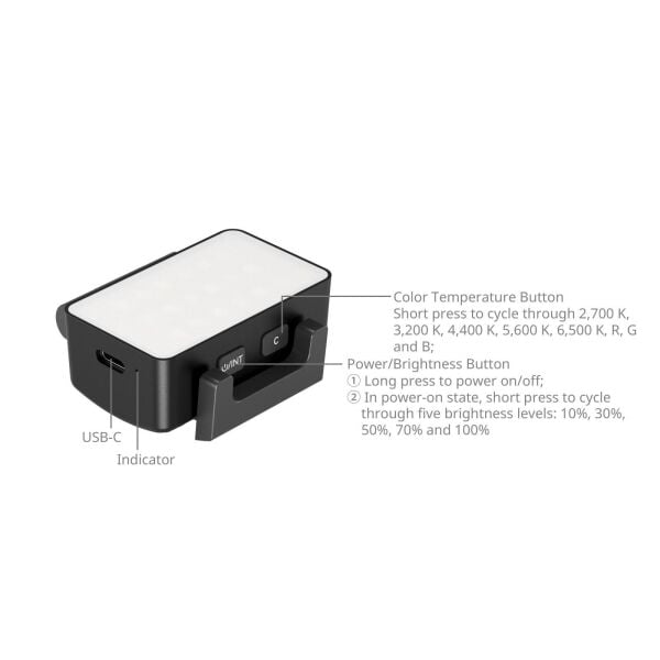 SmallRig 5745 DJI Osmo Pocket 3 için RGBWW LED Video Işığı