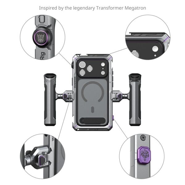 SmallRig 5585 Megatron Edition iPhone 17 Pro  için Çift El Tipi Mobil Cihaz Kiti