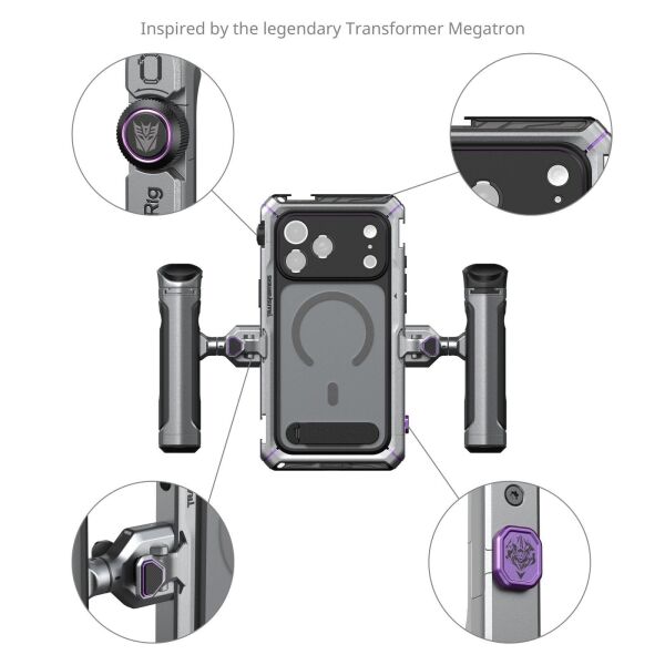 SmallRig 5584 Megatron Edition iPhone 17 Pro Max  için Çift El Tipi Mobil Cihaz Kiti